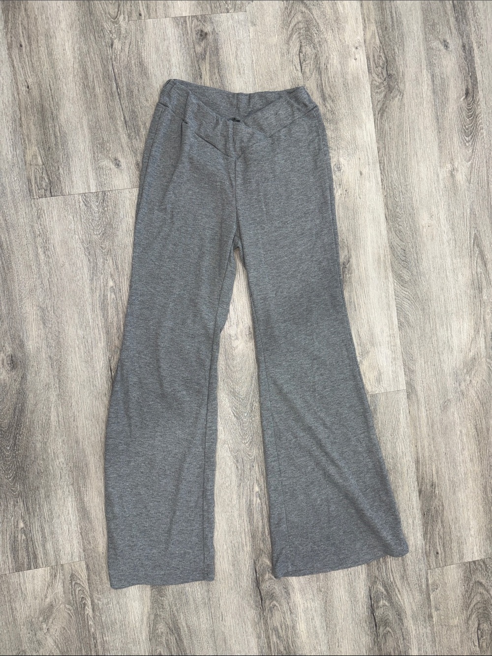 Gray Crossover Flare Sweatpants